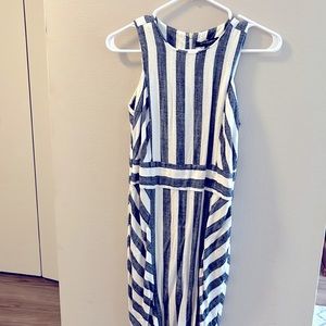 Navy blue and white women’s striped sundress - size 2